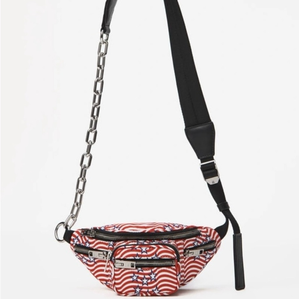 Alexander Wang Red and Black Crossbody Bag with Chain Detail